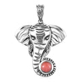D'Joy Artisan Crafted Oregon Peach Opal 0.40 ctw Elephant Pendant without Chain in Sterling Silver - Sticky add to cart bar