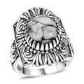 Artisan Crafted White Buffalo 5.00 ctw Ring in Sterling Silver (Size 10.0) - Sticky add to cart bar