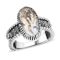 Artisan Crafted White Buffalo 4.50 ctw Ring in Sterling Silver (Size 10.0) - Sticky add to cart bar