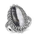 Artisan Crafted White Buffalo Solitaire Ring in Sterling Silver (Size 10.0) 10.50 ctw - Sticky add to cart bar