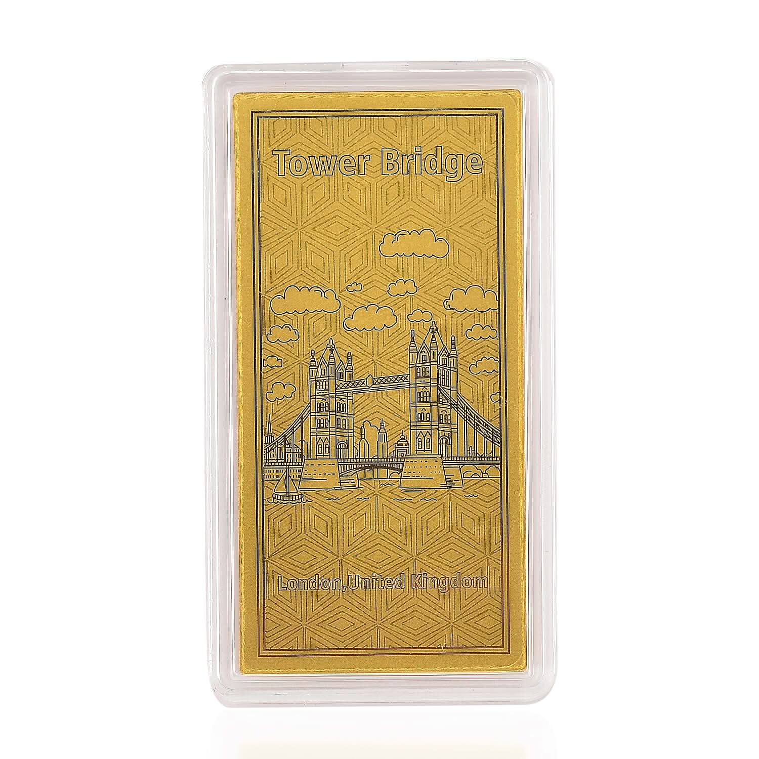24K Golden London Tower Bridge Emboss Sheet 55x30mm 100mg