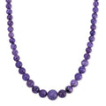 Mozambique Garnet, Charoite Beaded Necklace (20 Inches) in Rhodium Over Sterling Silver 550.05 ctw - Sticky add to cart bar