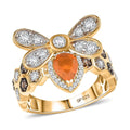 GP Jalisco Fire Opal and Multi Gemstone 2.30 ctw Bee Ring in 18K Vermeil Yellow Gold Over Sterling Silver (Size 9.0) - Sticky add to cart bar