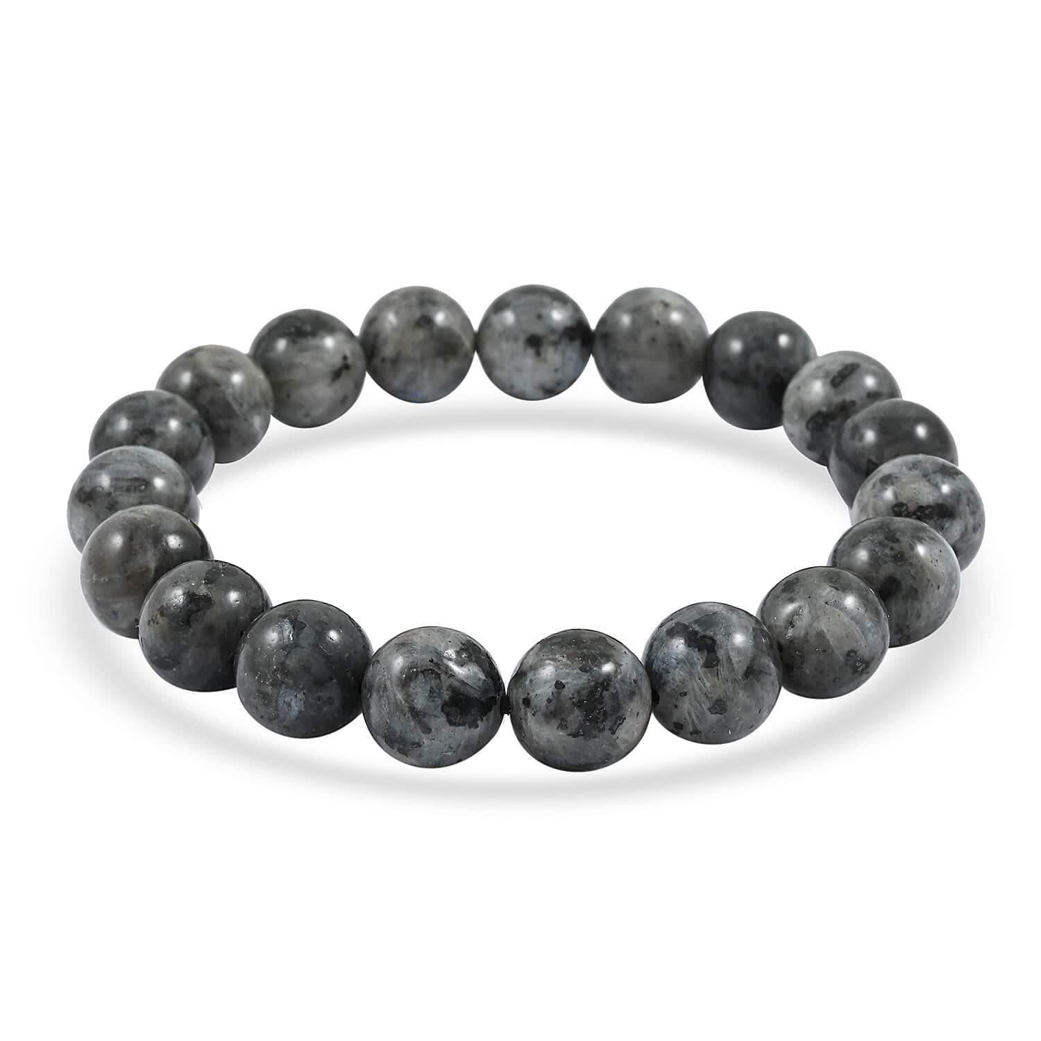 Larvikite 178.00 ctw Beaded Stretch Bracelet