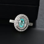 Certified & Appraised Rhapsody AAAA Paraiba Tourmaline and E-F VS2 Diamond 2.10 ctw Ring in 950 Platinum 7.10 Grams