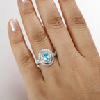 Certified & Appraised Rhapsody AAAA Paraiba Tourmaline and E-F VS2 Diamond 2.10 ctw Ring in 950 Platinum 7.10 Grams