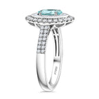 Certified & Appraised Rhapsody AAAA Paraiba Tourmaline and E-F VS2 Diamond 2.10 ctw Ring in 950 Platinum 7.10 Grams