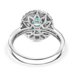 Certified & Appraised Rhapsody AAAA Paraiba Tourmaline and E-F VS2 Diamond 2.10 ctw Ring in 950 Platinum 7.10 Grams