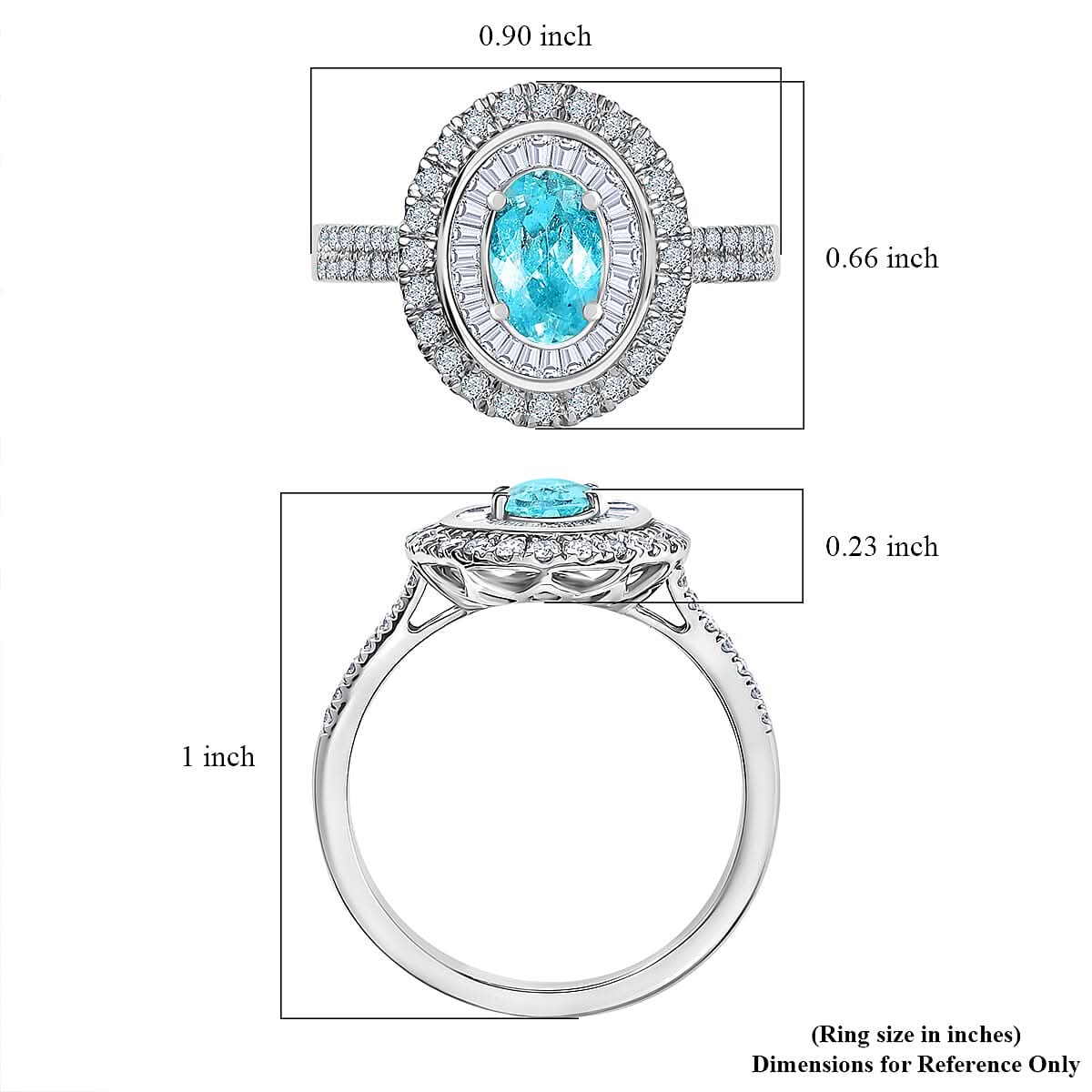 Certified & Appraised Rhapsody AAAA Paraiba Tourmaline and E-F VS2 Diamond 2.10 ctw Ring in 950 Platinum 7.10 Grams (6)