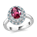 Certified & Appraised Rhapsody 950 Platinum AAAA Ouro Fino Rubellite, Paraiba Tourmaline and Diamond (E-F, VS) (0.22 cts) Ring (Size 10.0) (6.65 g) 2.50 ctw - Sticky add to cart bar
