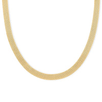 Italian 14K Yellow Gold Over Sterling Silver Mesh Necklace 20 Inches 14.70 Grams