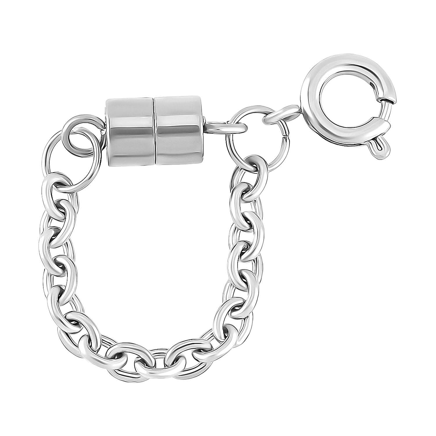 Stainless Steel Magetic Lock with 7MM Spring Ring Lock and 1.5 Inch 0.6mm Cross Chain