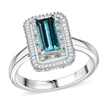 Certified & Appraised Luxoro 10K White Gold AAAA Lagoon Tourmaline, Paraiba Tourmaline and Diamond (G-H, I2) (0.39 cts) Ring (Size 6.0) 1.75 ctw - Sticky add to cart bar