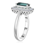 Certified & Appraised Luxoro 10K White Gold AAAA Lagoon Tourmaline, Paraiba Tourmaline and Diamond (G-H, I2) (0.39 cts) Ring (Size 6.0) 1.75 ctw