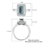 Certified & Appraised Luxoro 10K White Gold AAAA Lagoon Tourmaline, Paraiba Tourmaline and Diamond (G-H, I2) (0.39 cts) Ring (Size 6.0) 1.75 ctw