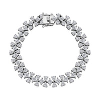 Moissanite 13.10 ctw Bracelet in Rhodium Over Sterling Silver (6.50 In)