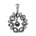 D'Joy Artisan Crafted White Buffalo 5.10 ctw Squash Blossom Pendant without Chain in Sterling Silver - Sticky add to cart bar