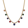 Multi Color Austrian Crystal Charm Necklace in Goldtone (20-22 Inches) - Sticky add to cart bar