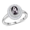 Premium Tanzanian Lavender Spinel, Diamond Ring in Rhodium Over Sterling Silver (Size 10.0) 1.20 ctw - Sticky add to cart bar