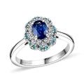 Certified & Appraised Rhapsody AAAA Ceylon Blue Sapphire, Paraiba Tourmaline and E-F VS Diamond 1.50 ctw Ring in 950 Platinum (Size 10.0) 8 Grams (Del. in 10-12 Days) - Sticky add to cart bar
