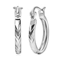 Chevron Hoop Earrings in 950 Palladium 2.20 Grams - Sticky add to cart bar