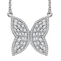 GP Diamond 1.00 ctw Butterfly Necklace in Rhodium Over Sterling Silver 18 Inches (Del. In 12-15 Days) - Sticky add to cart bar