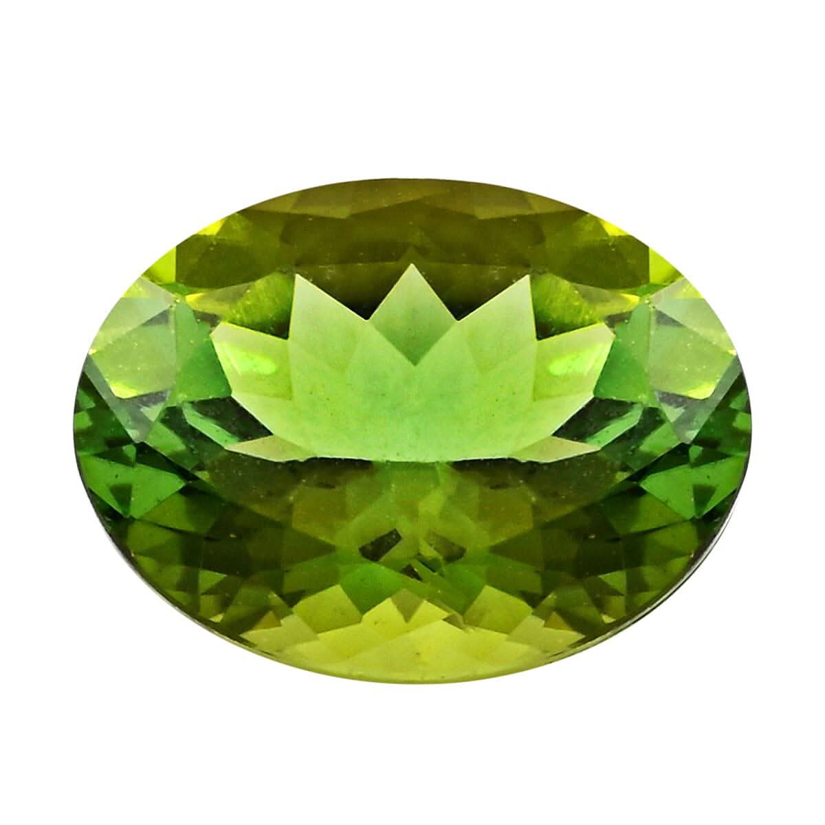 AAAA Sapo Green Tourmaline (Ovl 9x7 mm) 1.75 ctw