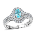 Certified & Appraised Rhapsody AAAA Paraiba Tourmaline and E-F VS2 Diamond 2.00 ctw Ring in 950 Platinum 7.60 Grams - Sticky add to cart bar