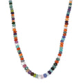 Multi Gemstones 125.00 ctw Necklace in Rhodium Over Sterling Silver 18 Inches - Sticky add to cart bar