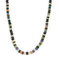 Multi Gemstones 150.00 ctw Necklace in Rhodium Over Sterling Silver 18 Inches - Sticky add to cart bar