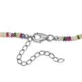 Multi Gemstone 67.00 ctw Beaded Necklace in Rhodium Over Sterling Silver 18-20 Inches - Sticky add to cart bar