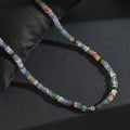 Multi Gemstone Beaded 60.00 ctw Necklace in Rhodium Over Sterling Silver 18-20 Inhces - Sticky add to cart bar
