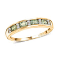 Ambanja Demantoid Garnet, Moissanite Band Ring in 18K Vermeil YG Over Sterling Silver (Size 10.0) 1.35 ctw - Sticky add to cart bar