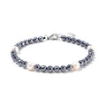 Freshwater Pearl and Terahertz 30.00 ctw Anklet in Stainless Steel (9.5-11.5In) - Sticky add to cart bar