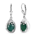 D'Joy Verde Onyx 10.00 ctw Dragon Lever Back Earrings in Rhodium Over Sterling Silver - Sticky add to cart bar