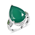 D'Joy Verde Onyx, Multi Gemstone Ring in Platinum Over Sterling Silver (Size 10.0) 9.85 ctw - Sticky add to cart bar