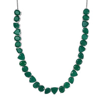 Karis Verde Onyx 56.00 ctw Flowing Vines Necklace 18 Inches in Platinum Bond