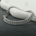 Italian Multi Beaded Chain Bracelet in Rhodium Over Sterling Silver (7.00 In) 10.3 Grams - Sticky add to cart bar