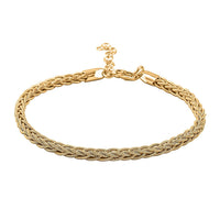 14K YG Over Sterling Silver Bismark Chain Bracelet (7.00 In) (7.9 g)
