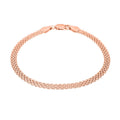 Italian Bismark Chain Bracelet in 14K Rose Gold Over Sterling Silver (7.50 In) 3.50 Grams - Sticky add to cart bar