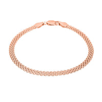 Italian Bismark Chain Bracelet in 14K Rose Gold Over Sterling Silver (7.50 In) 3.50 Grams