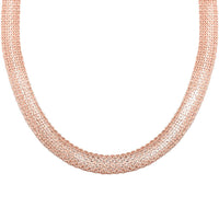 Bismark Chain Necklace in 14K Rose Gold Over Sterling Silver 15.9 Grams 18 Inches