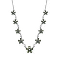 D'Joy Premium Malagasy Pine Apatite and White Zircon 11.35 ctw Floral Canopy Necklace in Rhodium Over Sterling Silver 18 Inches - Sticky add to cart bar