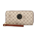Beverly Hills Polo Club Beige Logo Pattern Vegan Leather Wristlet Wallet - Sticky add to cart bar