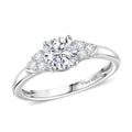 D'Joy Lab Created White Sapphire Ring Sterling Silver (Size 10.0) 1.25 ctw - Sticky add to cart bar