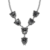 D'Joy Artisan Crafted White Buffalo 24.65 ctw  Native American and Southwest Necklace in Black Oxidized Sterling Silver 18-20 Inches