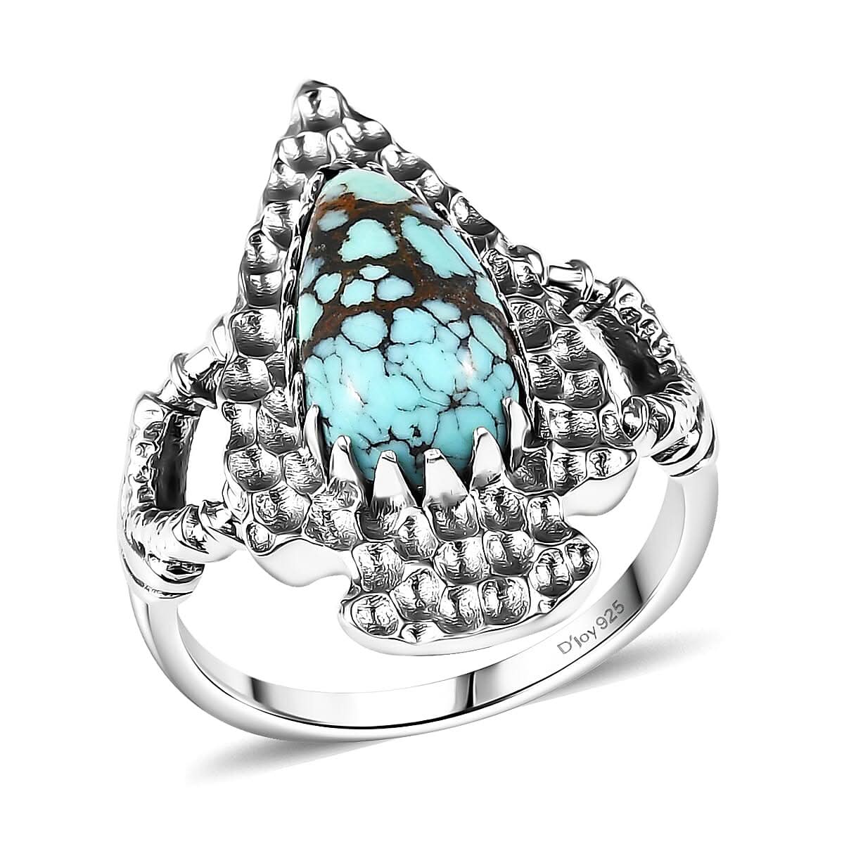 Artisan Crafted Blue Moon Turquoise 2.65 ctw Fancy Ring in Black Oxidized Sterling Silver (Size 10.0)