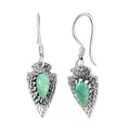 D'Joy Artisan Crafted Blue Moon Turquoise 3.40 ctw Arrowhead Earrings in Black Oxidized Sterling Silver - Sticky add to cart bar