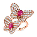 GP Premium Niassa Ruby and White Zircon 4.20 ctw Ring in 18K Vermeil Rose Gold Over Sterling Silver - Sticky add to cart bar