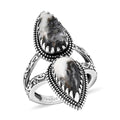 Artisan Crafted White Buffalo 6.00 ctw Fancy Ring in Black Oxidized Sterling Silver (Size 10.0) - Sticky add to cart bar
